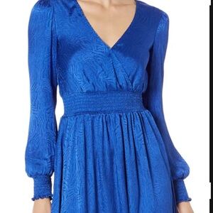 Michael Kors Royal Blue Textured Long Sleeve Dress